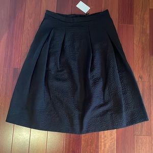 H&M black pleated high waisted full midi skirt